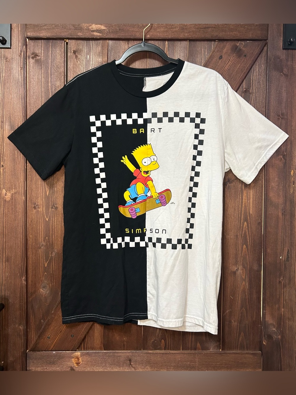 Bart Simpson Split Black & White Graphic Tee